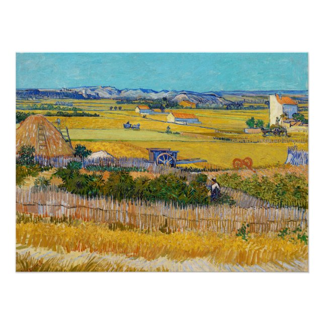 Poster Vincent van Gogh - Récolte à La Crau (Devant)
