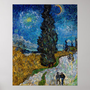 Poster Vincent van Gogh - Route avec Cypress et Star