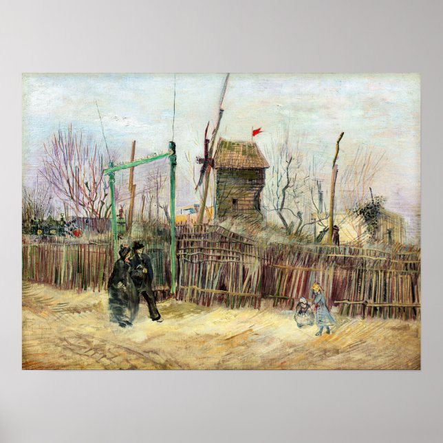 Poster Vincent van Gogh - Scène de rue à Montmartre (Devant)