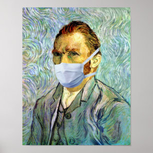 Poster Vincent Van Gogh Self Portrait With Mask Spoof