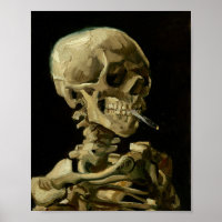 Vincent Van Gogh Skeleton avec une cigarette brûla