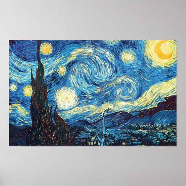 Poster Vincent Van Gogh Starry NIght Peinture (Devant)