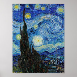 Poster Vincent Van Gogh Starry Nuit Vintage Art