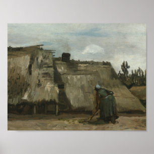Poster Vincent van Gogh - Une paysanne creusant à Fron