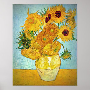 Poster Vincent van Gogh - Vase avec 12 tournesols