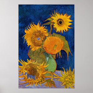 Poster Vincent van Gogh - Vase avec cinq tournesols