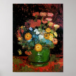 Poster Vincent Van Gogh - Vase avec des Zinnias Beaux-Art