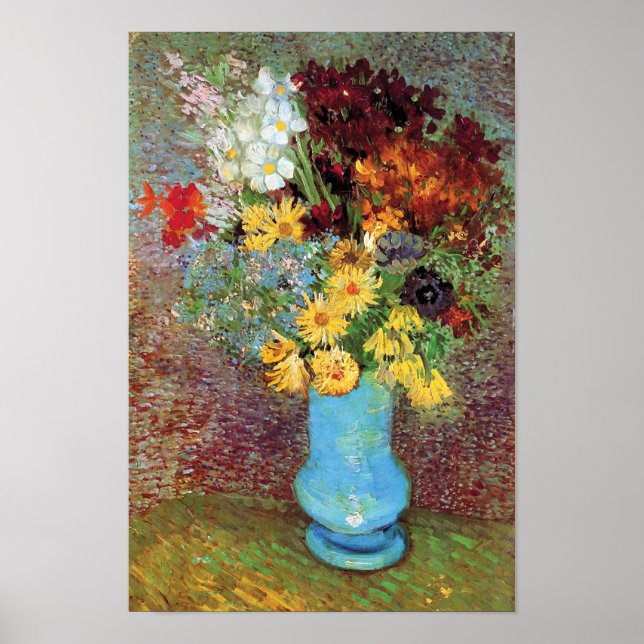 Poster Vincent Van Gogh - Vase Avec Marguerites Et Anémon (Devant)