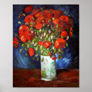 Poster Vincent Van Gogh Vase avec Red Poppies Art