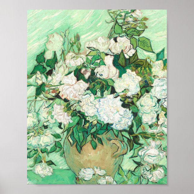 Poster Vincent Van Gogh Vase Avec Roses Rose (Devant)