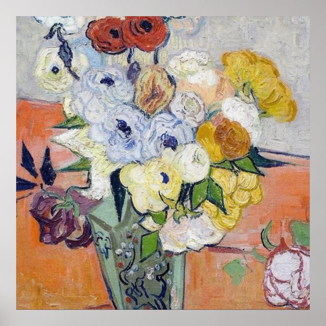 Poster Vincent Van Gogh - Vase japonaise - Vase japonaise (Devant)