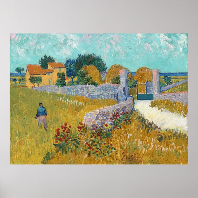 Poster Vincent Van Gogh Vintage Farmhouse (Devant)