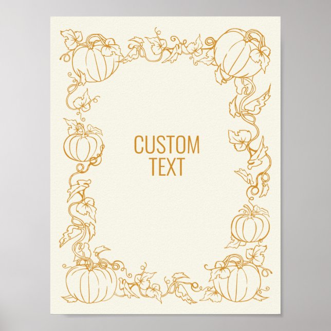 Poster Vine citrouille Automne Automne Hiver Thanksgiving (Devant)