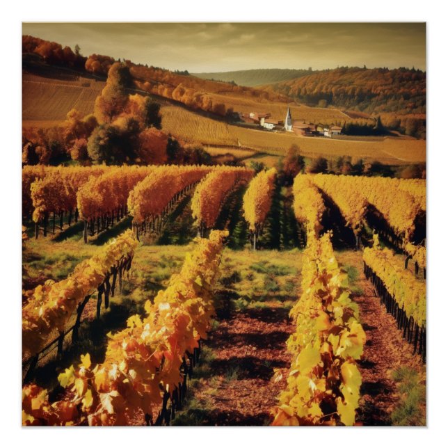 Poster vineyard landscape (Devant)