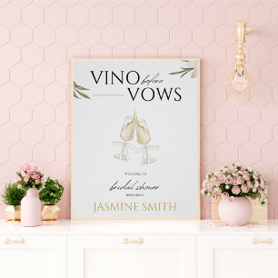 Poster Vino avant Vœux Panneau de bienvenue pour une fête