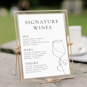 Poster Vins de signature Modernes Chic