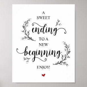 Poster Vins rustiques. Police noire, Dessert Mariage