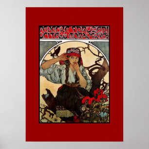 Poster Vintag Art Alfons Mucha Mährische Lehrer
