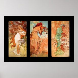 Poster Vintag Art Alfons Mucha Panel Art Nouveau