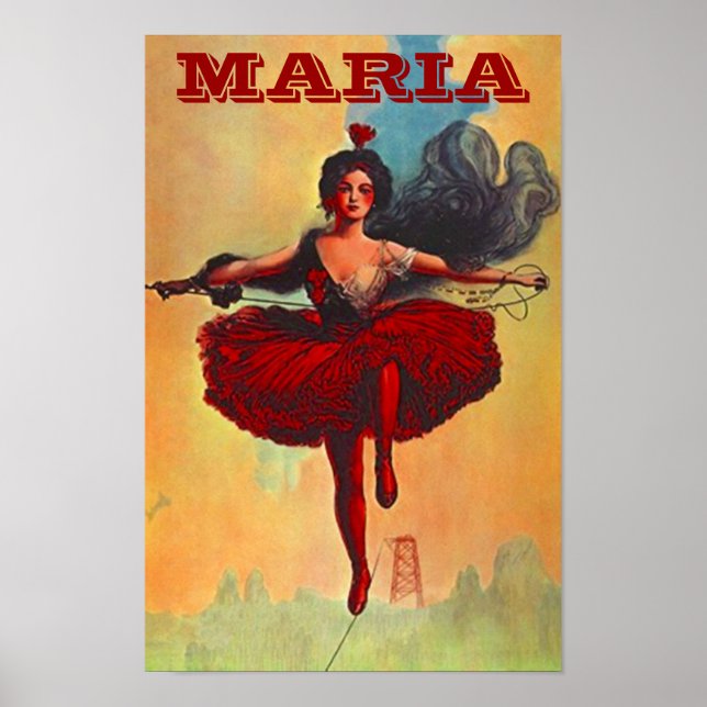 POSTER VINTAG CIRCUS PRIMA DONNA HIGHWIRST (Vorne)