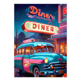 Poster Vintag Diner Lights