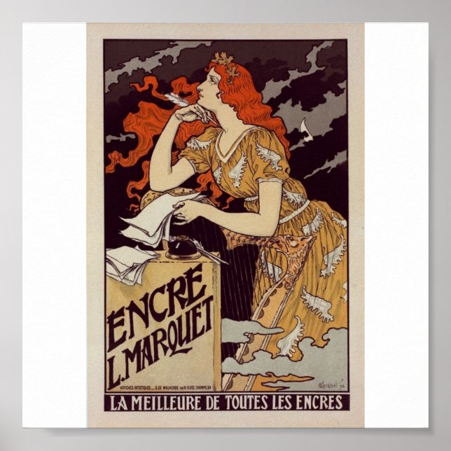 Poster-Vintag-Redkopfweibchen drucken Poster (Vorne)