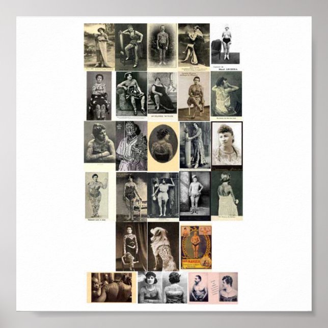 Poster-Vintag-Tattoos Poster (Vorne)