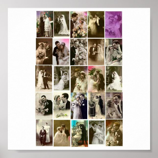 Poster-Vintag-Wedding-Fotos Poster (Vorne)