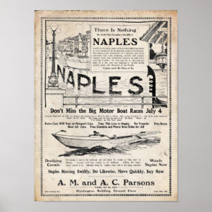 Poster Vintage 1906 Naples California Construction Imprim