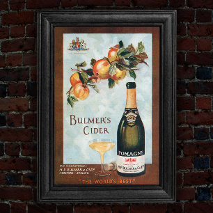 Poster Vintage 1912 Pomagne Cider Publicité Art