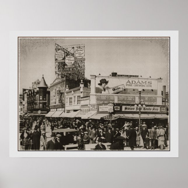 Poster Vintage 1922 Atlantic City Boardwalk Photograph (Devant)