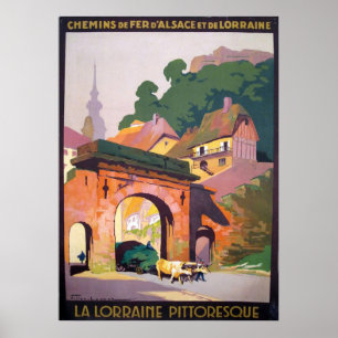 Poster Vintage 1925 La Lorraine Pittoresque Français Trav