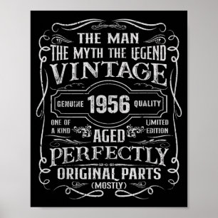 Poster Vintage 1956 Homme Mythe Légende 70 Ans 70e Annive