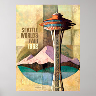 Poster vintage 1962 de l'Exposition universelle de