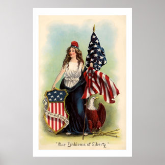 Poster vintage 4 juillet classique