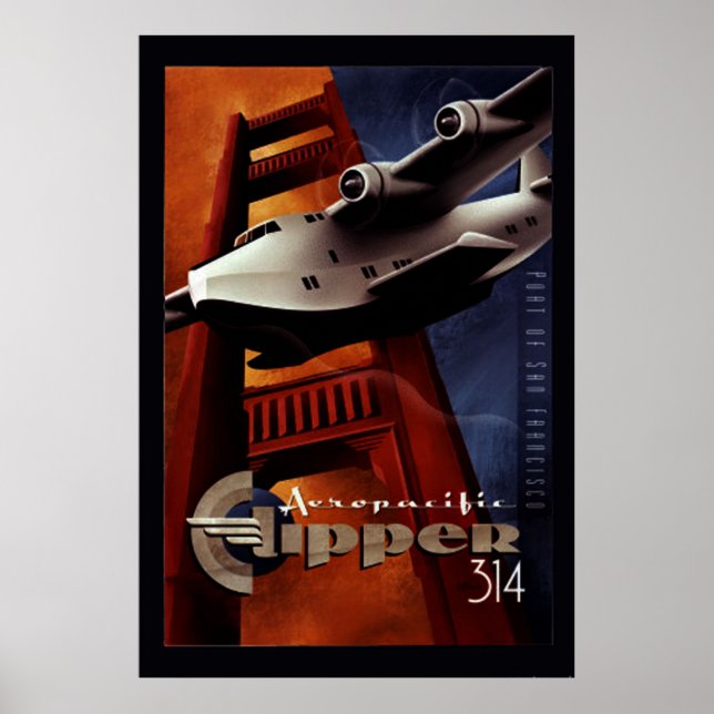Poster vintage Aero pacificClipper 314 (Devant)