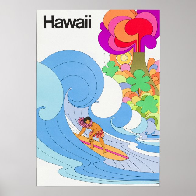 Poster Vintage Airline Hawaii Travel (Devant)