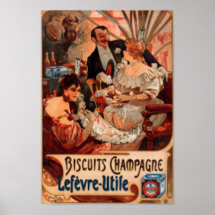 Poster vintage Alphonse Mucha Biscuits Art Rétro