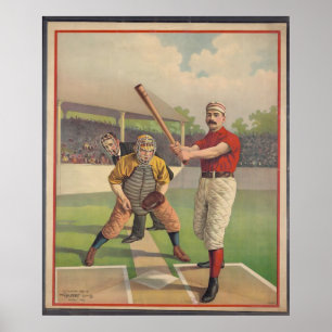 Poster vintage, American Baseball 1895