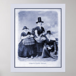Poster Vintage antique Welsh Oyster femmes