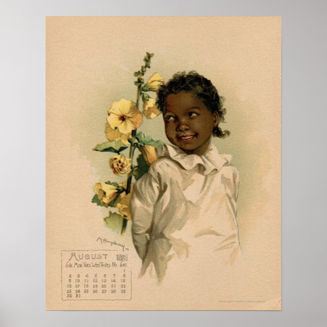 Poster Vintage août 1891 dessin de beaux enfants (Devant)
