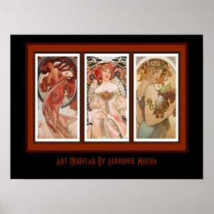 Poster Vintage Art Alfons Mucha Panel Art Nouveau