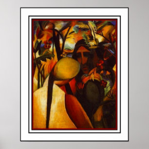 Poster Vintage Art August Macke Native Americans 2