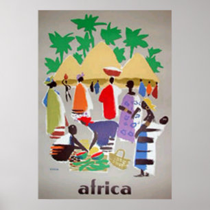 Poster vintage Art déco africain