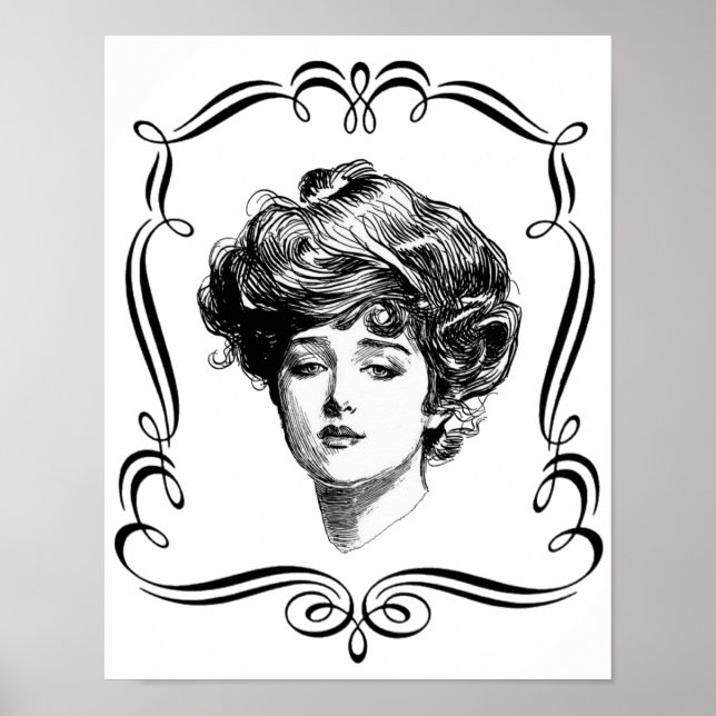 Poster Vintage Art Gibson Girl (Devant)
