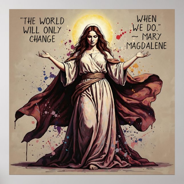 Poster Vintage Art Mary Magdalene Quote  (Devant)