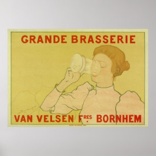 Poster Vintage Art Nouveau Belgium Beer ad