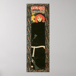 Poster Vintage Art nouveau vertical 12 po x 36 po