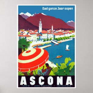 Poster Vintage Ascona Suisse Voyage