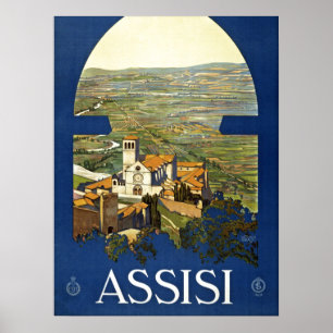 Poster Vintage Assisi Italie Voyage Tourisme Annonce